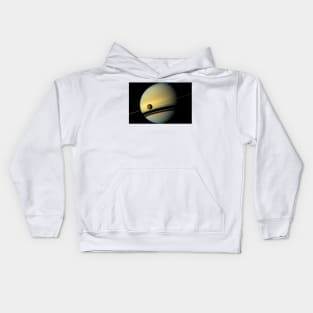 Titan and Saturn, Cassini image (C023/2224) Kids Hoodie